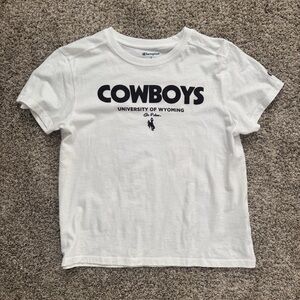 Champion White 'Cowboys' University of Wyoming Graphic Tee